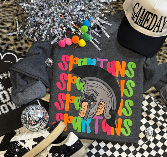 Spartans Neon Mascot Sweatshirt