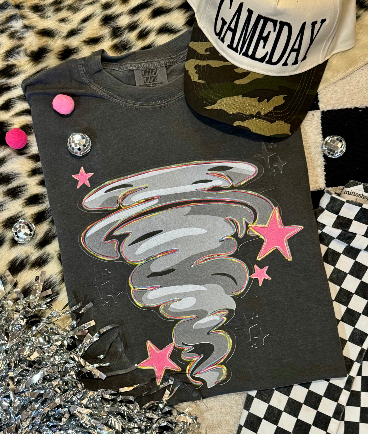 Tornadoes Pink Star Mascot Tee