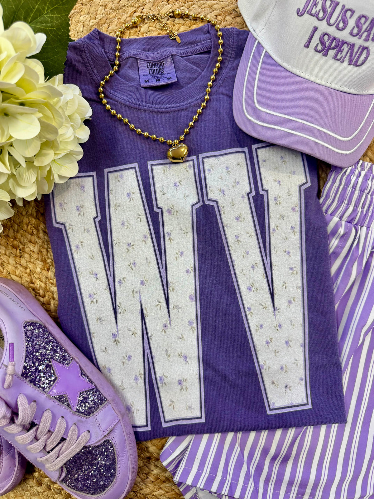 WV Purple Floral State Tee