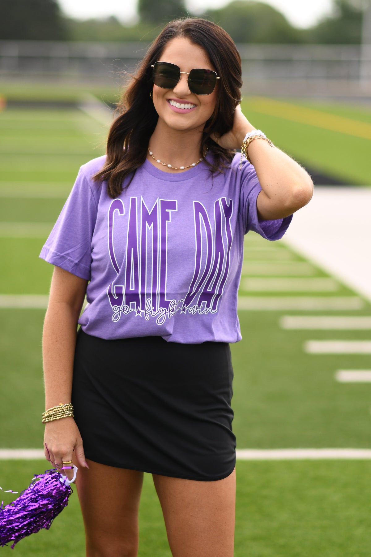 Purple Game Day Go Fight Win Tee