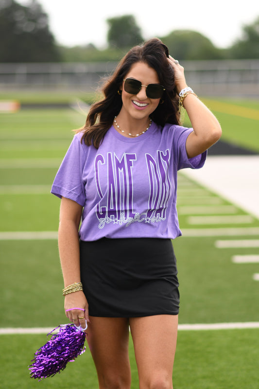 Purple Game Day Go Fight Win Tee