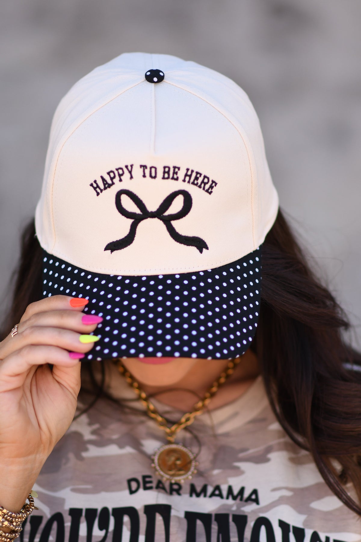 Happy To Be Here Polka Dot Hat