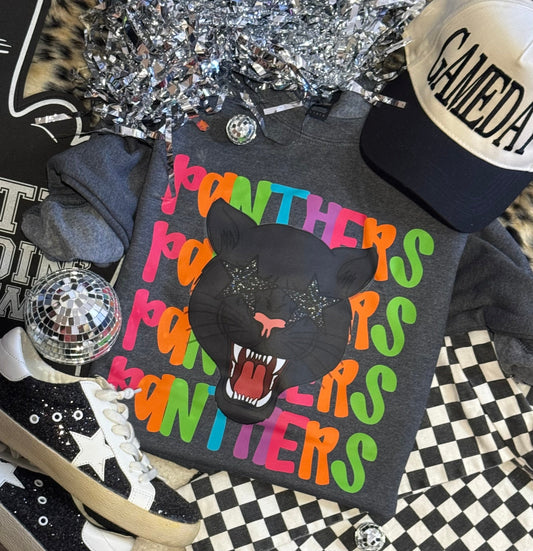 Panthers Neon Mascot Sweatshirt