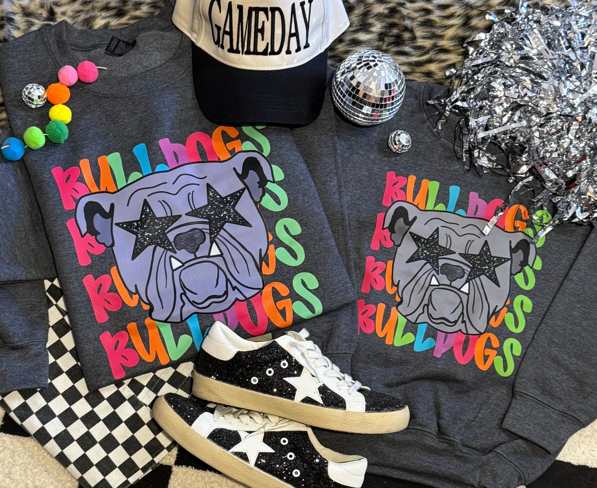 Bulldogs Neon Mascot Sweatshirt