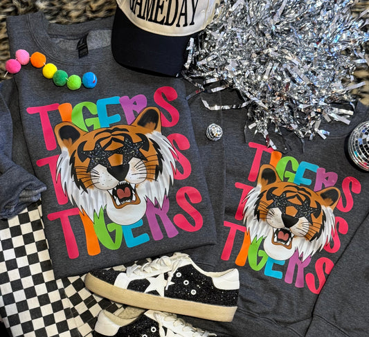 Tigers Neon Mascot Sweatshirt