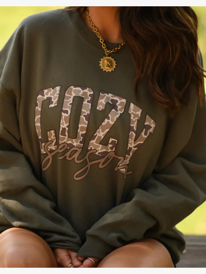 Cozy Season Camo Sweatshirt